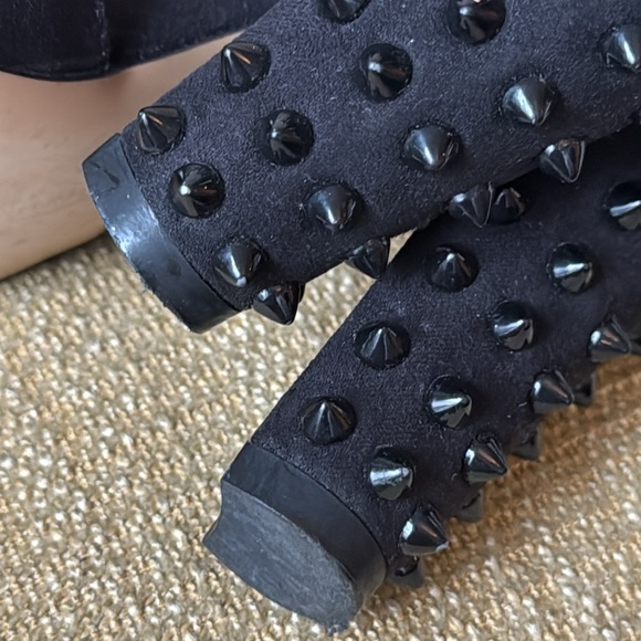 Zara Embellished Studded Punk High Heels in Faux suede - 38 - Picture 14 of 16